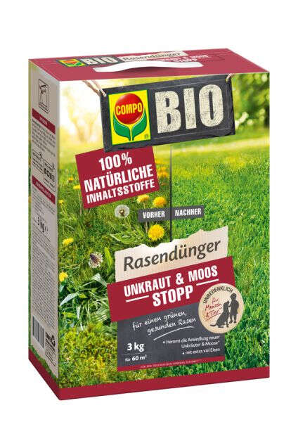 COMPO BIO Rasendünger Unkraut Moos Stopp